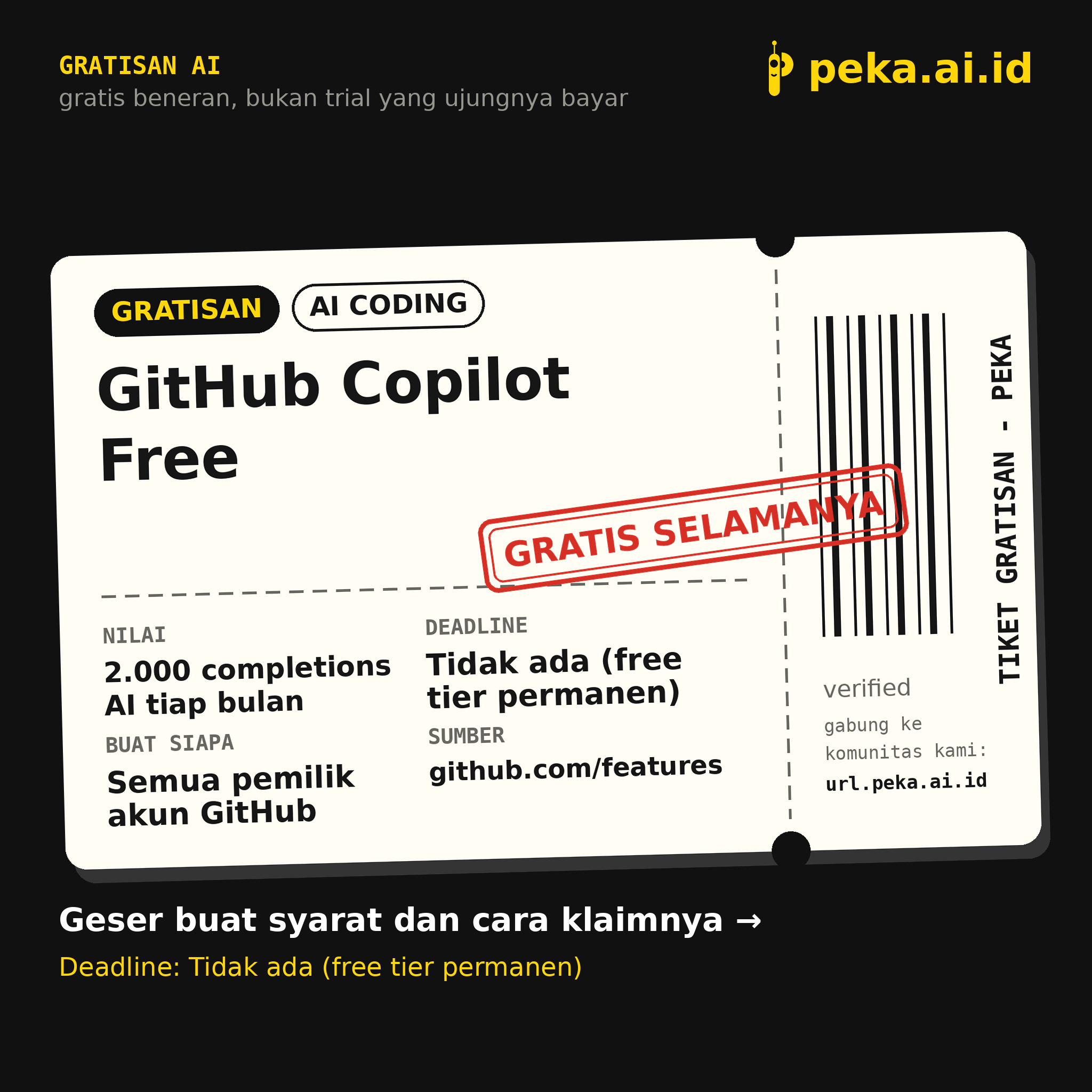 GitHub Copilot Gratis Selamanya buat Semua Akun