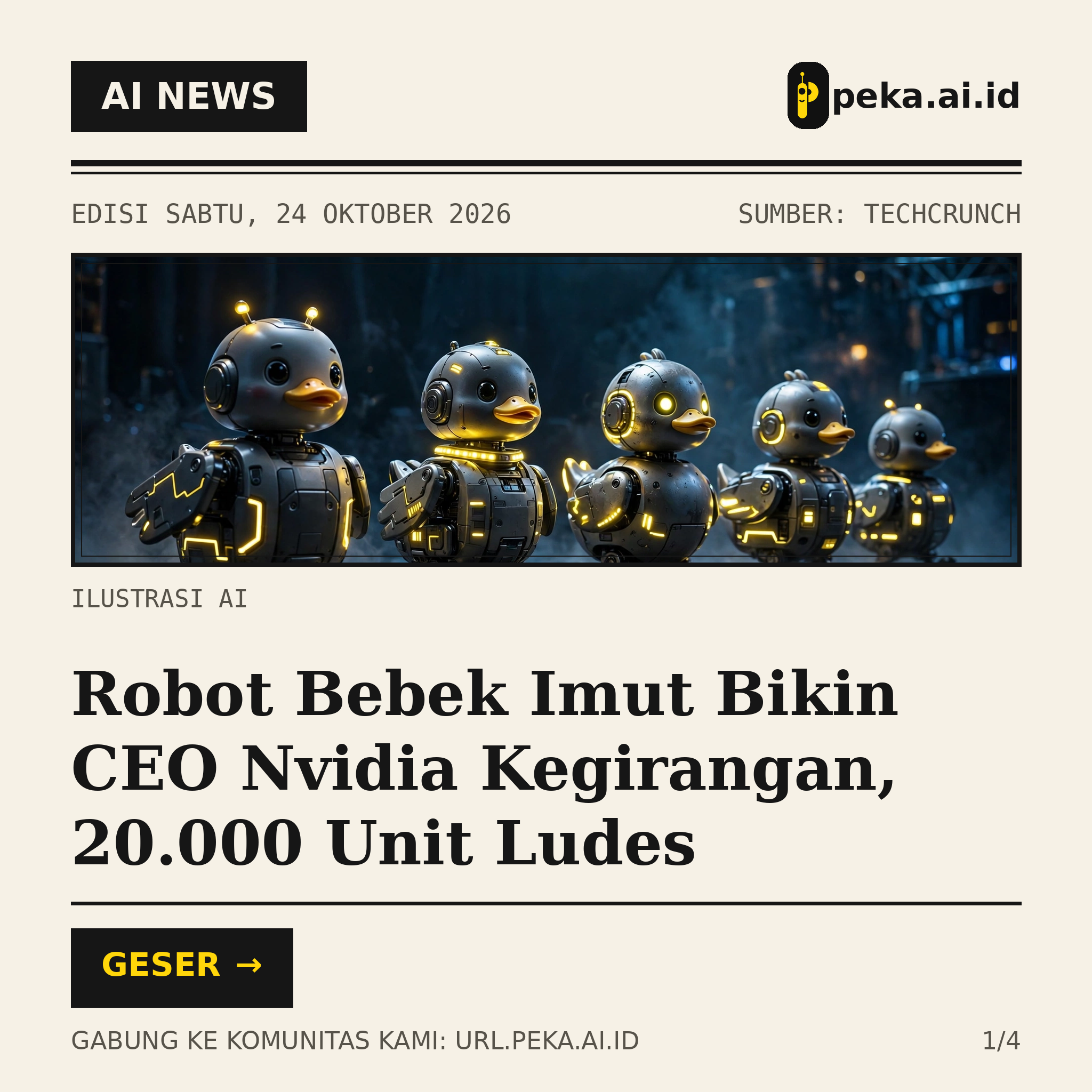 Microduck: Robot Bebek Imut yang Bikin CEO Nvidia Kegirangan, 20.000 Unit Ludes
