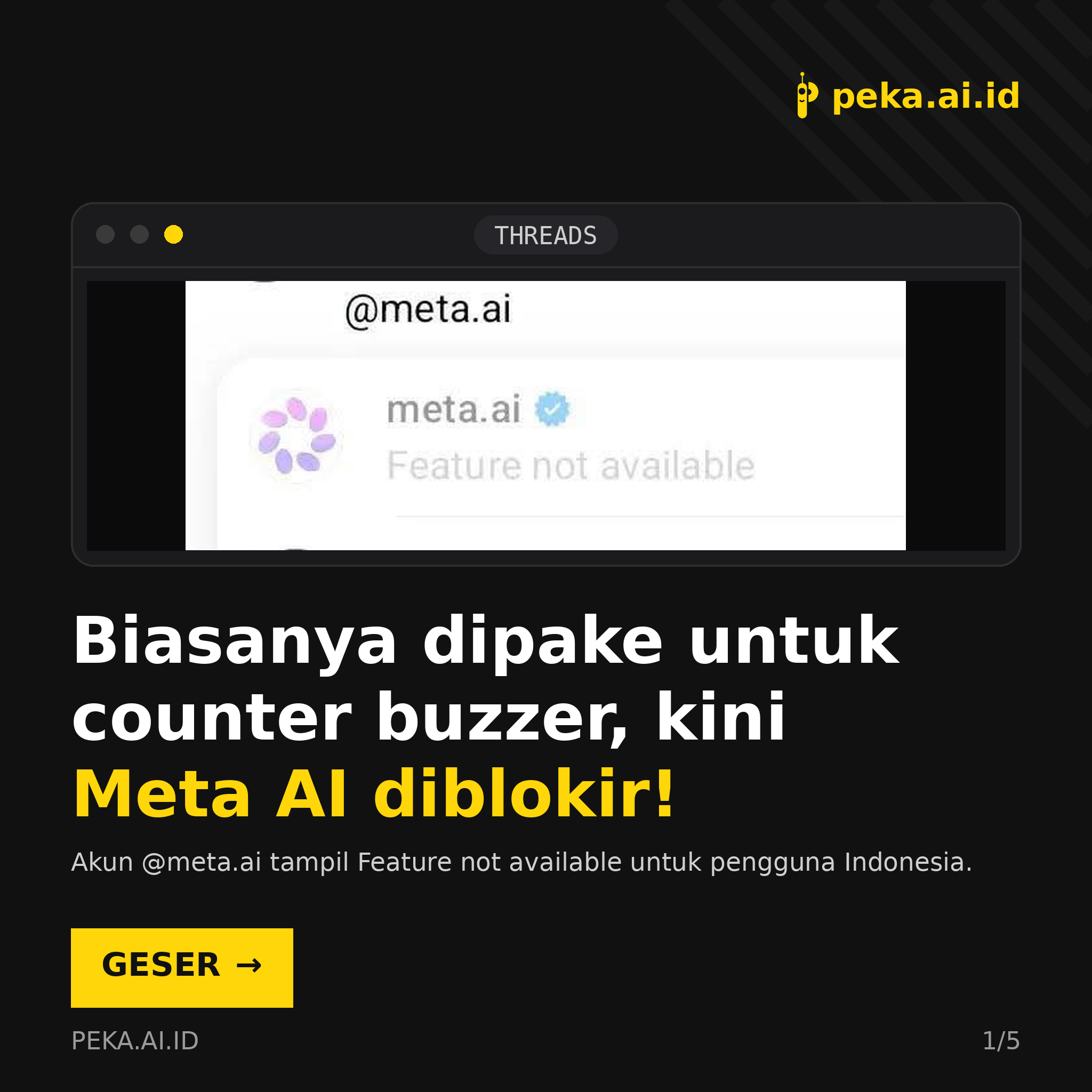 Biasanya Dipakai untuk Counter Buzzer, Kini Meta AI Diblokir di Threads