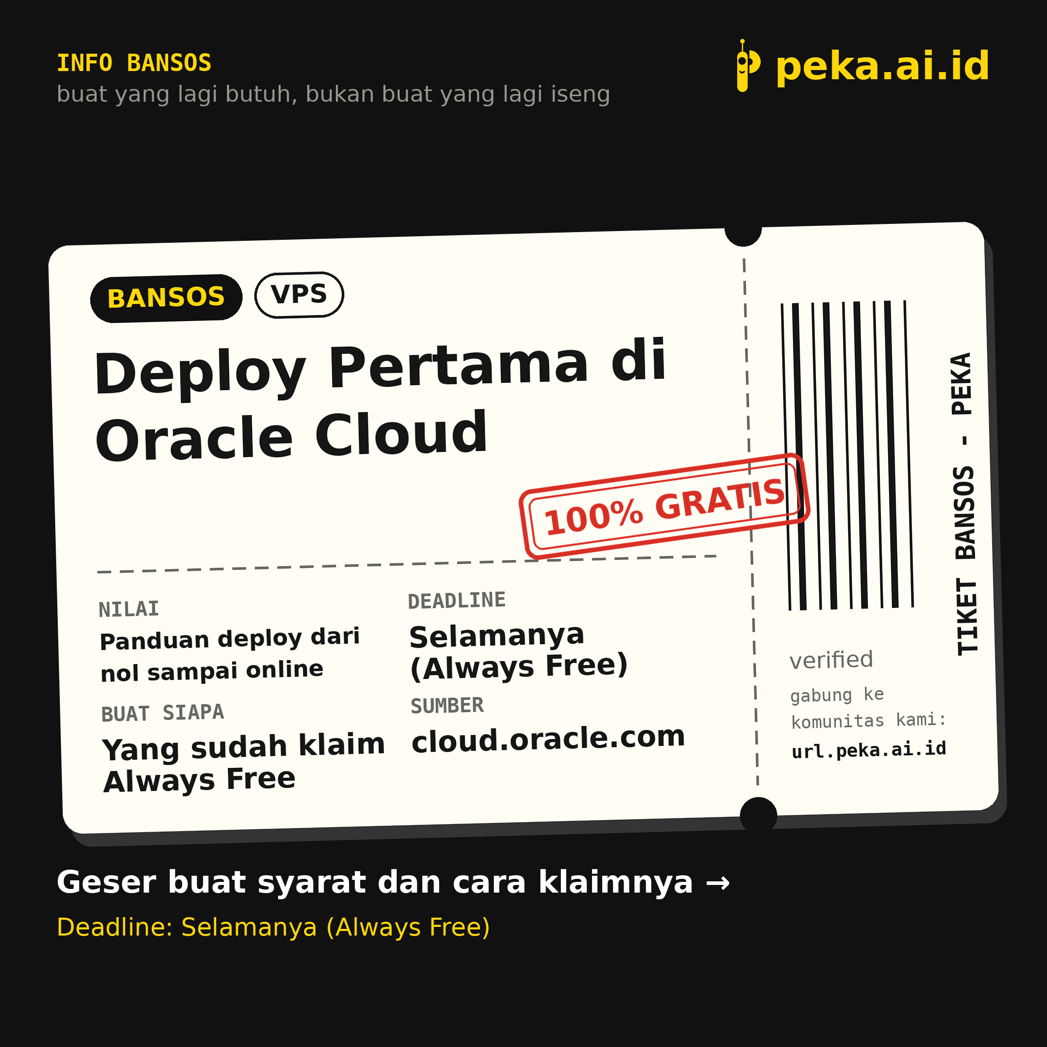 Cara Deploy Pertama di Oracle Cloud Always Free: Dari Console Sampai Aplikasi Online