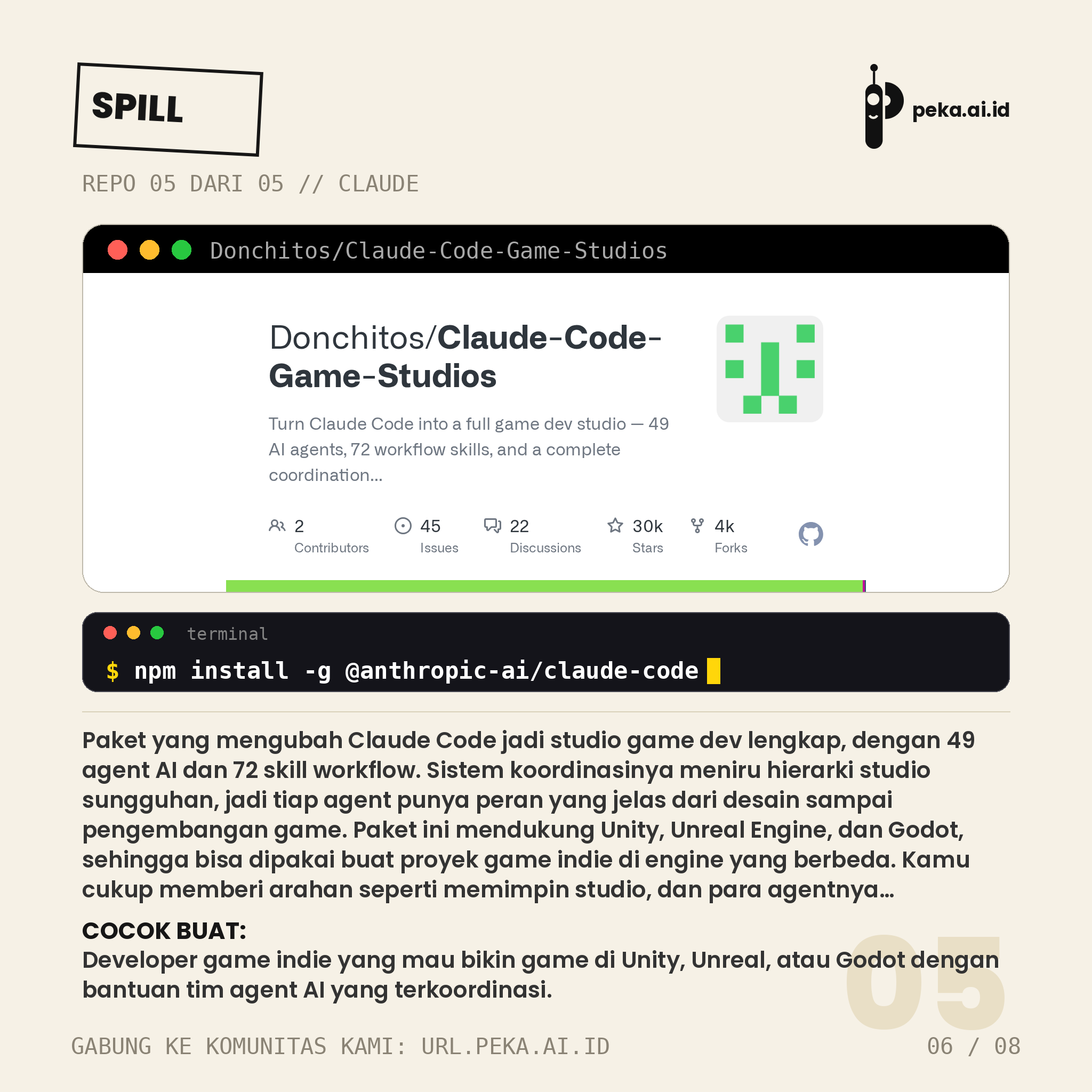 Spill Repo Skill Claude Edisi #10: Lima Skill Siap Pakai dari Kurasi Komunitas sampai Studio Game