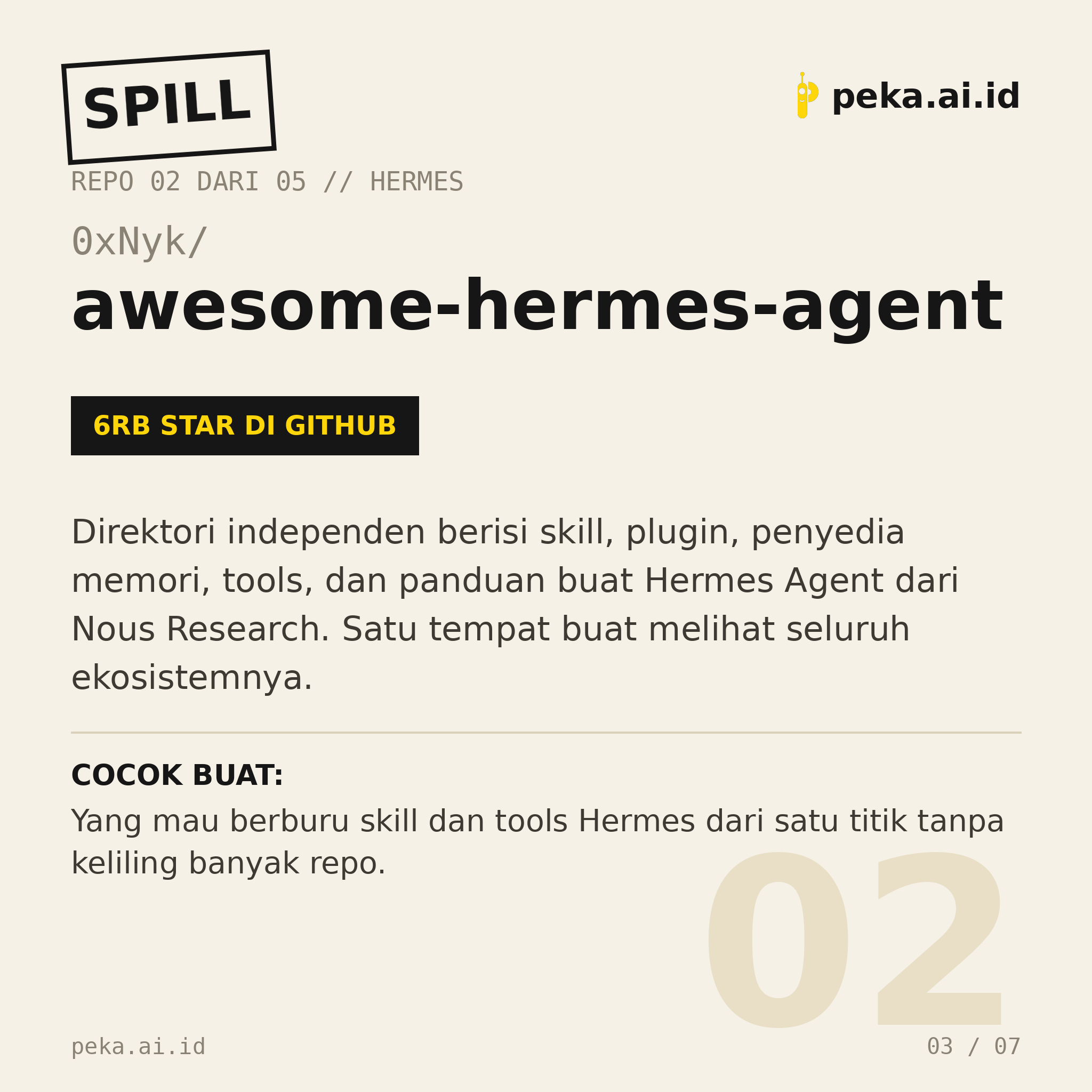 Spill Repo Skill Hermes Edisi #02: Lima repo GitHub buat bikin Hermes Agent makin pintar