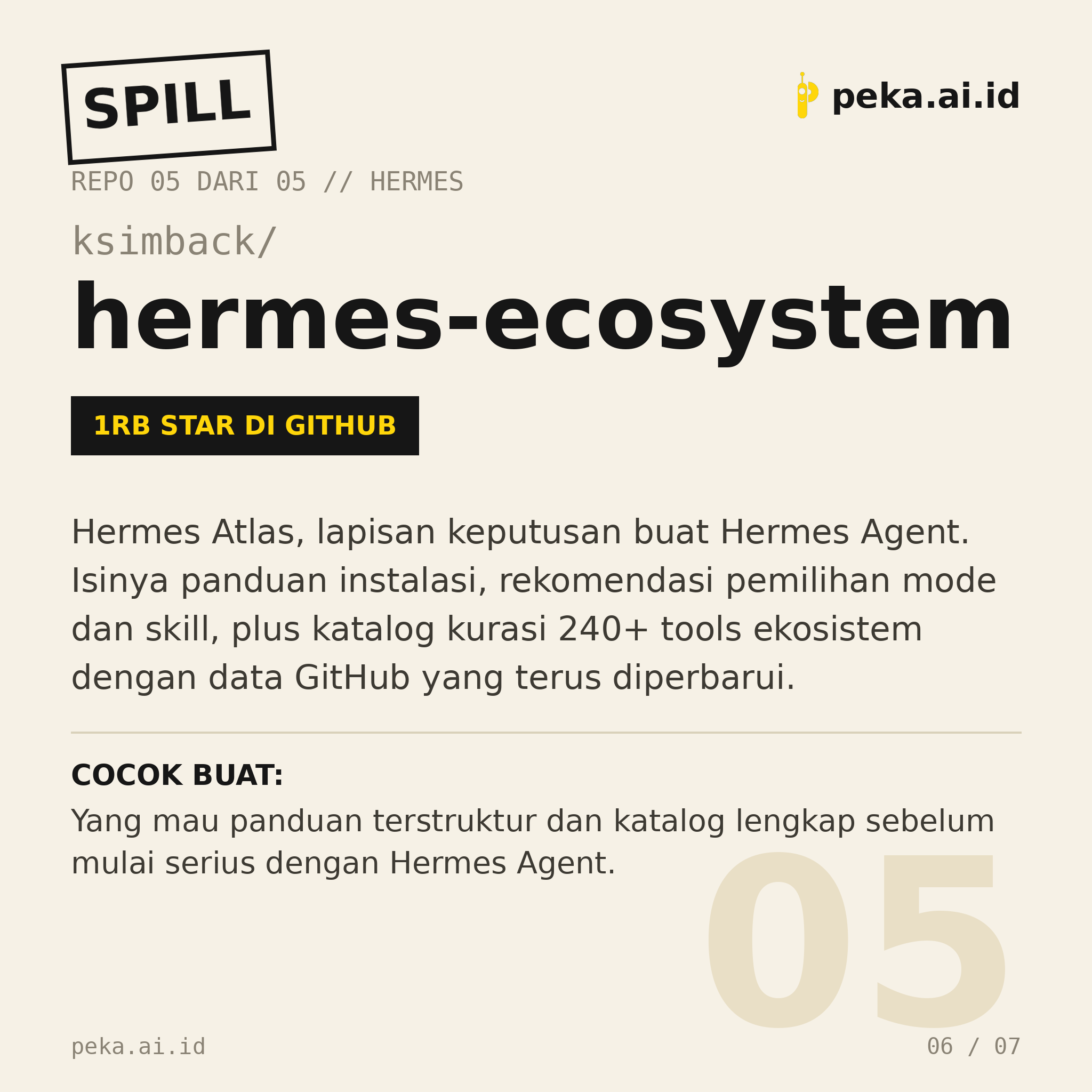 Spill Repo Skill Hermes Edisi #02: Lima repo GitHub buat bikin Hermes Agent makin pintar