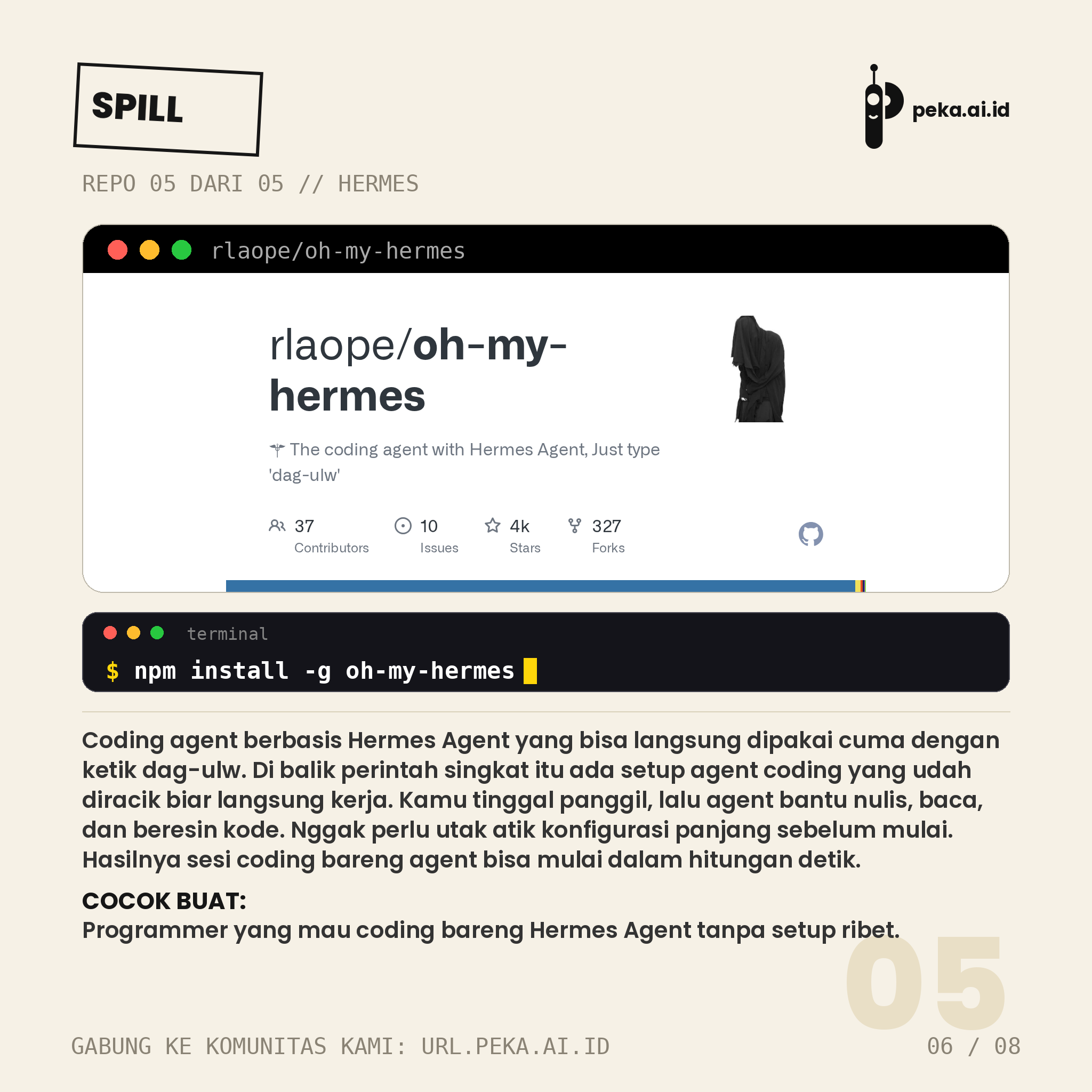 Spill Repo Skill HERMES Edisi #07: Lima repo buat bikin agent Hermes makin pinter dan gampang dipakai
