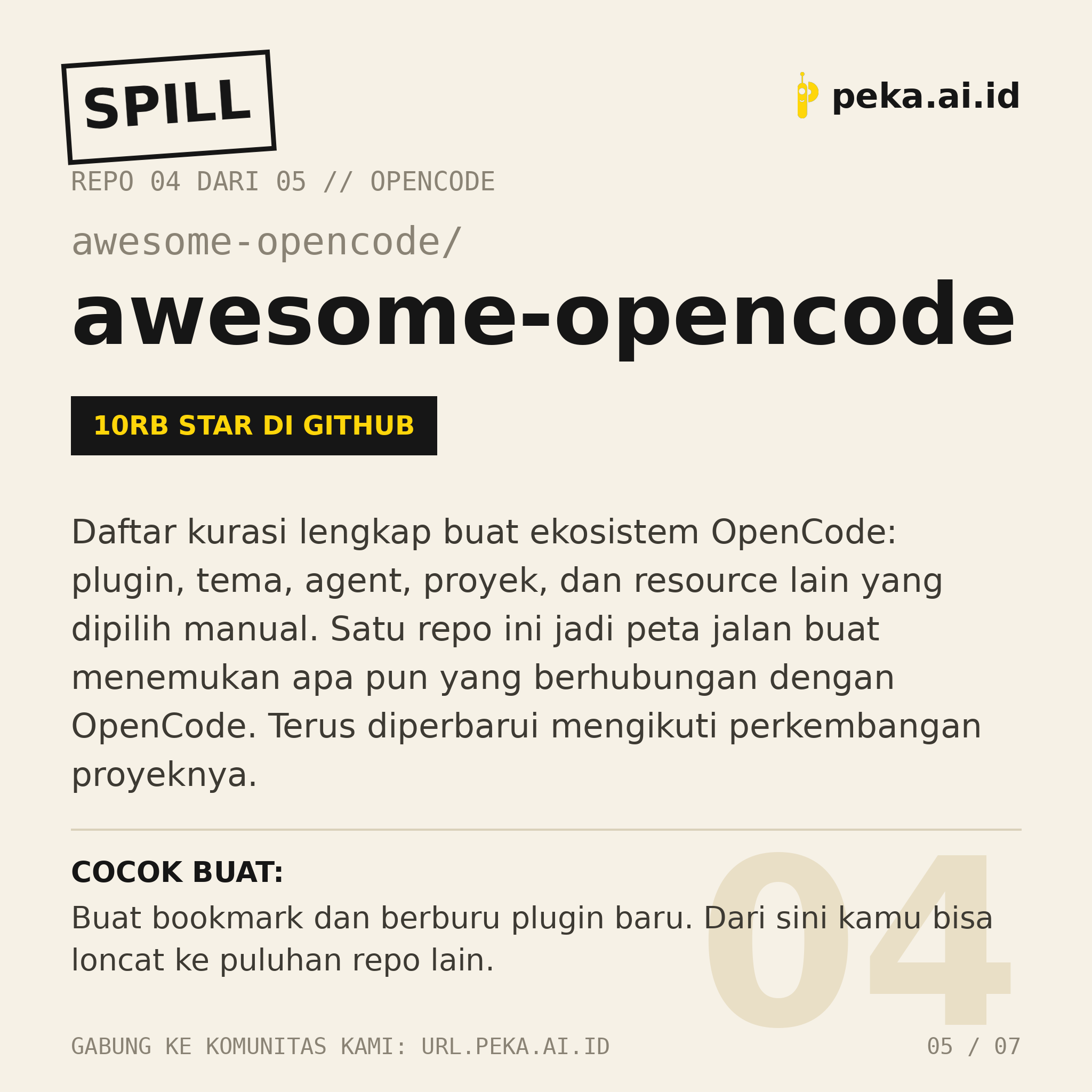 Spill Repo Skill OPENCODE Edisi #04: Lima repo GitHub buat bikin OpenCode makin tajam