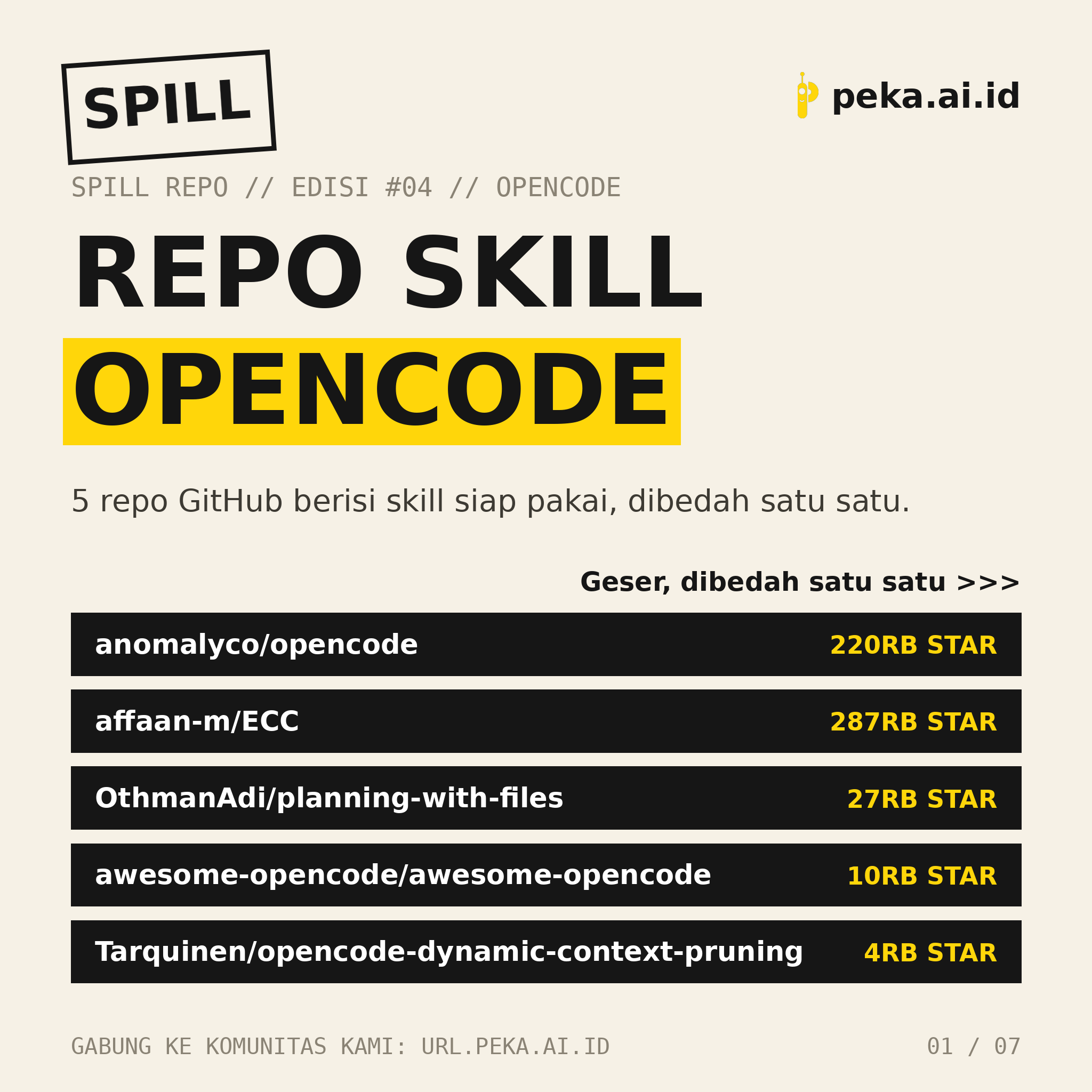 Spill Repo Skill OPENCODE Edisi #04: Lima repo GitHub buat bikin OpenCode makin tajam